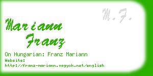 mariann franz business card